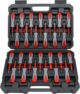 Terminal Removal Tool Kit，For Replaces Universal Vehicle Wire Harness Pin Connector Release Tool Set(26 PCS)